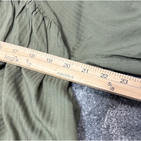 Banana Republic Women's Green Flutter Sleeve Blouse Boho Whimsy Lagenlook L - Picture 5 of 8